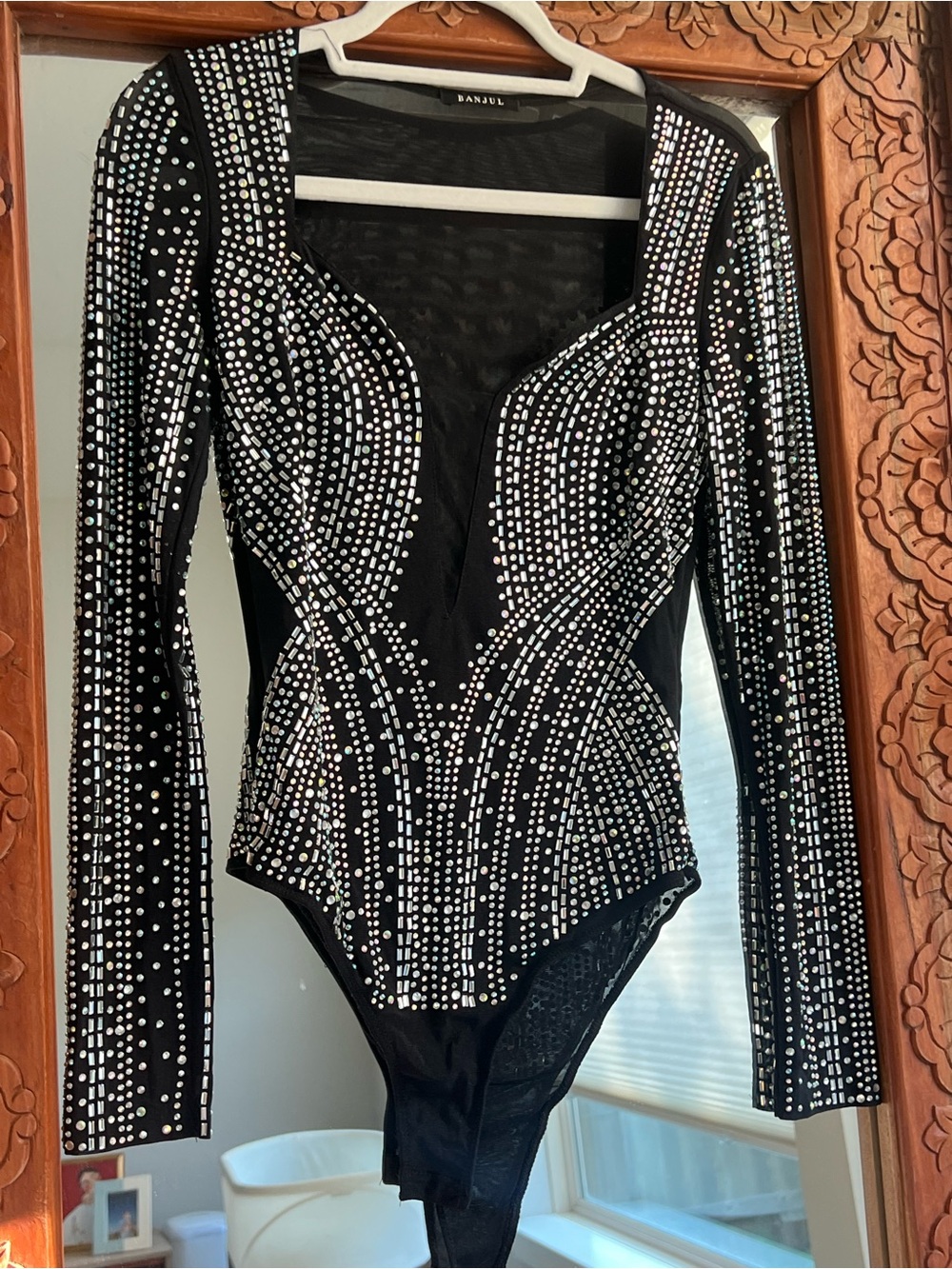 Banjul Black Sheer Mesh bodysuit